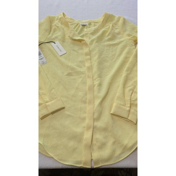 BABATON Aritzia bergen blouse yellow flowy Lemon Meringue XSS Oversized Butter - Picture 10 of 14